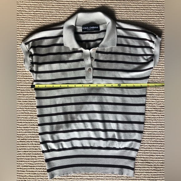 Vintage Dolce & Gabbana silk striped polo shirt - Picture 7 of 13